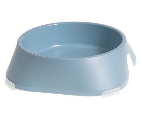 Miska pro psy a kočky, protiskluzové podložky, recyklovaný PET, světle modrá, velikost M, 400 ml, 17,2x17,2x4,8 cm