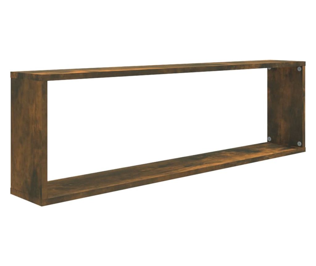 Kocka falipolcok, 4 db, füstölt tölgy 100x15x30 cm fa - 5
