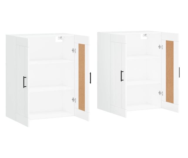 Стенни шкафове, 2 бр, бели, инженерно дърво