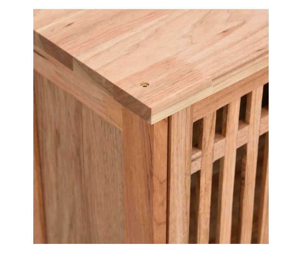 Мебелен комплект за баня, 3 части, масивно дърво орех - 5