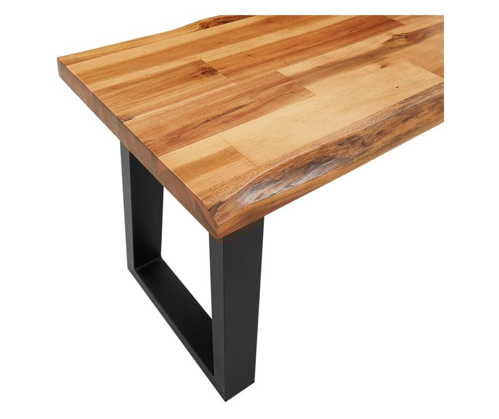 Комплект за хранене от 3 части, естествени ръбове, масивен акациев дървен материал - 9