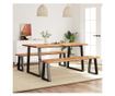 Комплект за хранене от 3 части, естествени ръбове, масивен акациев дървен материал thumbnail 1
