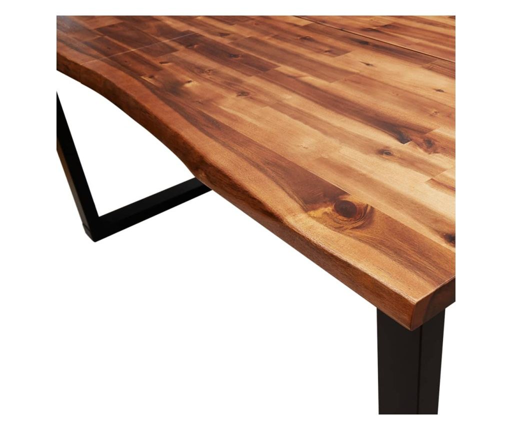 Комплект за хранене от 3 части, естествени ръбове, масивен акациев дървен материал - 7