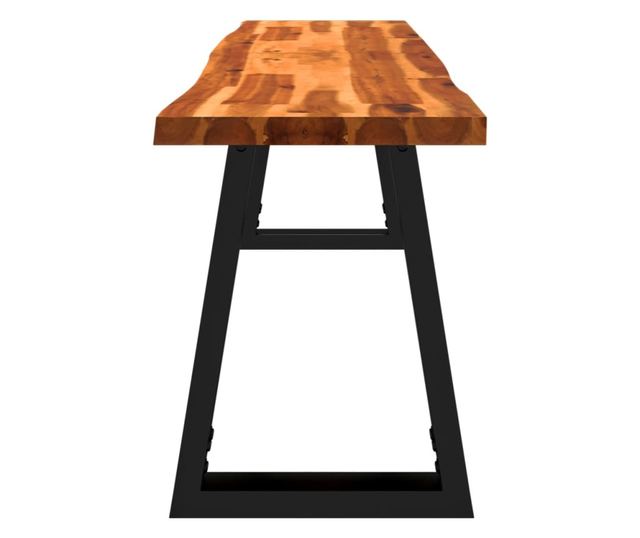 Пейка с естествени ръбове 160 см, масивна дървесина от акация