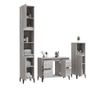 Мебелен комплект за баня, 3 части, Сонома сиво, Инженерна дървесина thumbnail 4