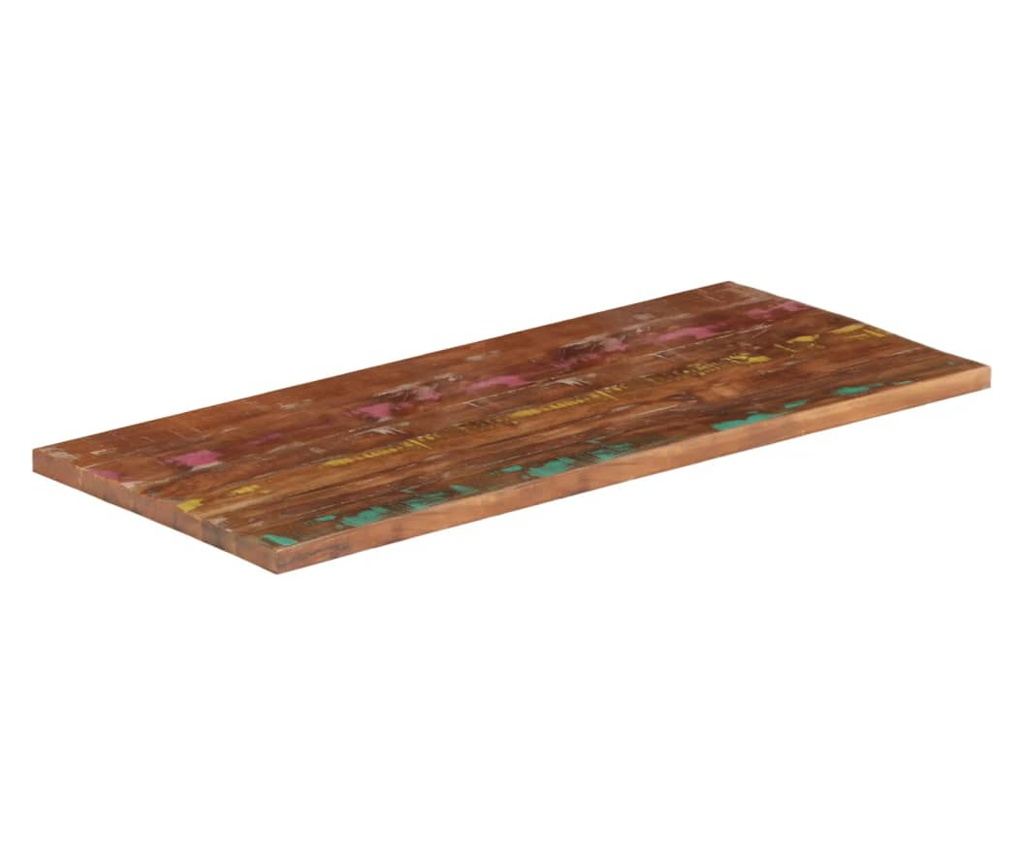 Плот за маса 120x60x2,5 см правоъгълен регенерирано дърво масив - 2