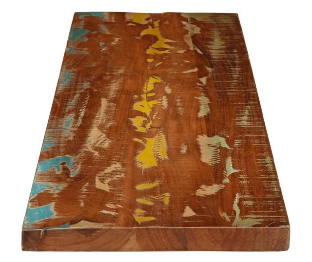 tömör újrahasznosított fa téglalap alakú asztallap 140x20x3,8cm