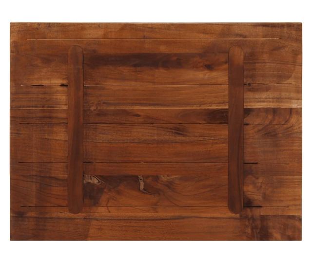 tömör újrahasznosított fa téglalap alakú asztallap 90x70x3,8 cm