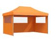 narancssárga összecsukható felugró rendezvénysátor 3oldalfallal