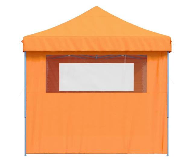 narancssárga összecsukható felugró rendezvénysátor 3oldalfallal