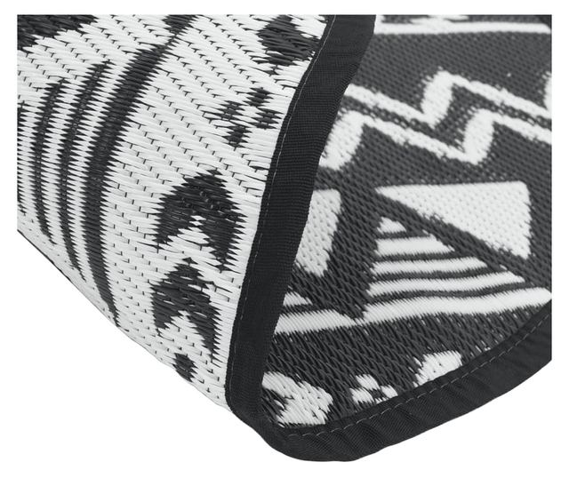 fekete polipropilén kültéri szőnyeg Ø200 cm