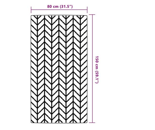 fekete polipropilén kültéri szőnyeg 80 x 150 cm