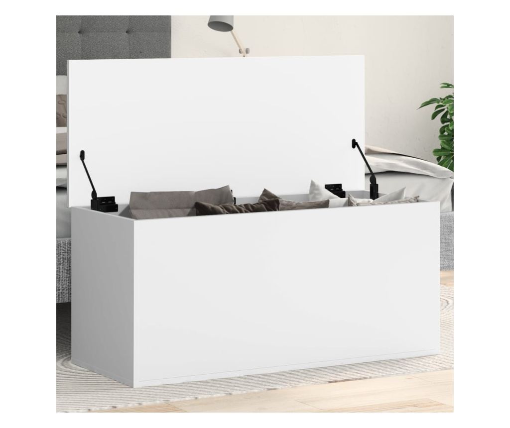 Úložný box bílý 100 x 42 x 46 cm kompozitní dřevo - 2
