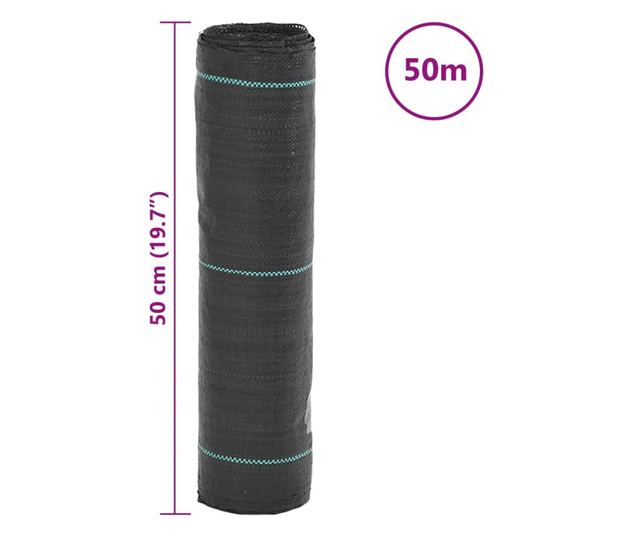 fekete PP talajtakaró membrán 0,5x50 m