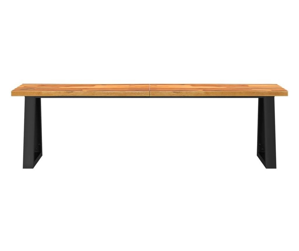 Klupa s prirodnim rubovima 160 cm, masivno drvo akacije - 4