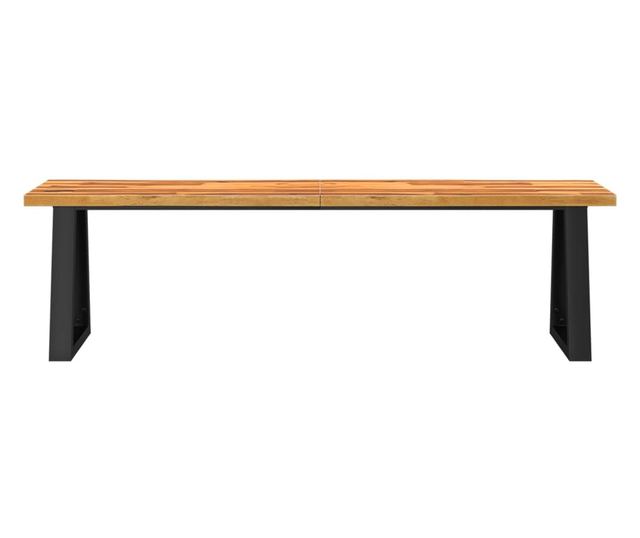 Пейка с естествени ръбове 160 см, масивна дървесина от акация