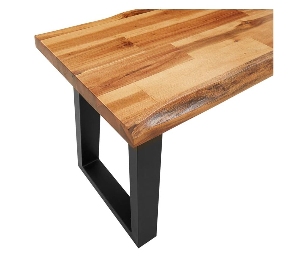 Klupa s prirodnim rubovima 160 cm, masivno drvo akacije - 7