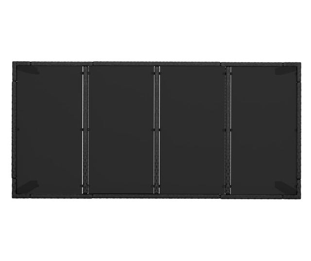 Vrtni namještaj s jastucima, 9 dijelova, crni, poliratan