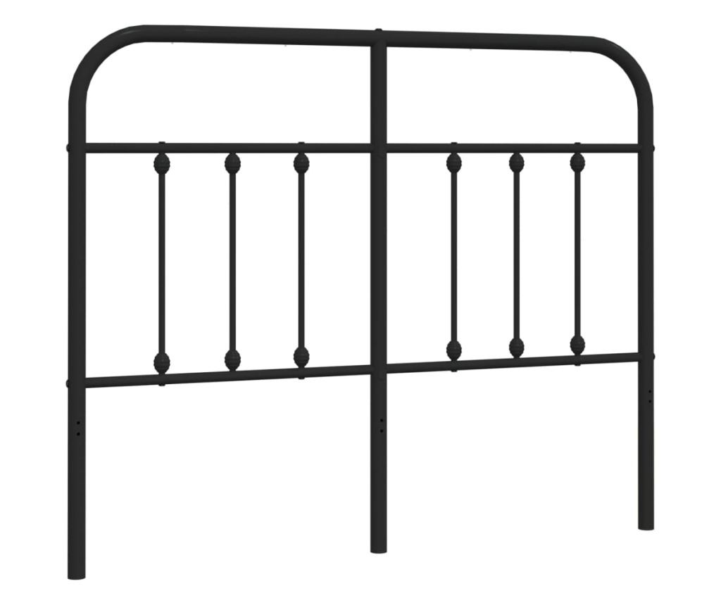 Metalna uzglavlje kreveta, crna, 120 cm - 2