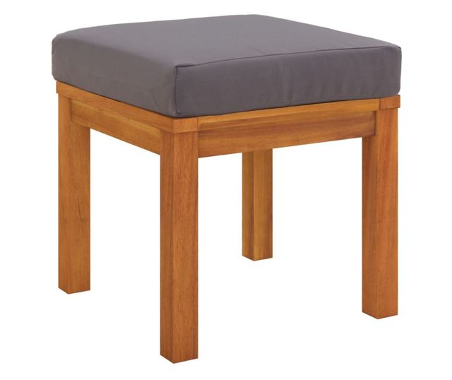 Градински комплект с възглавници, 6 части, масивно акациево дърво