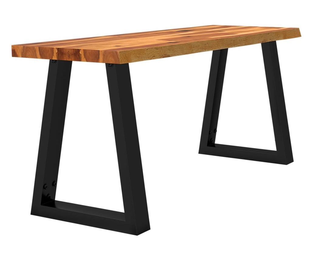 Bancă cu margini naturale 110 cm, lemn masiv de acacia - 3