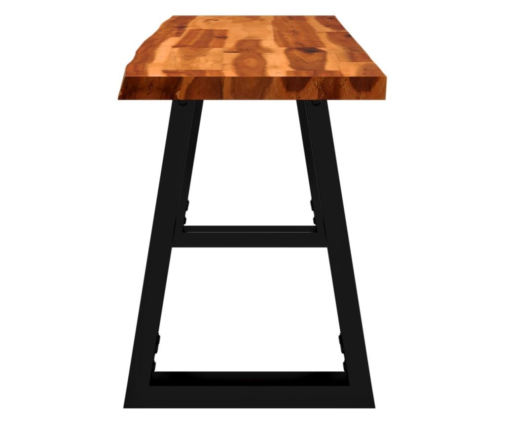 Bancă cu margini naturale 110 cm, lemn masiv de acacia - 5