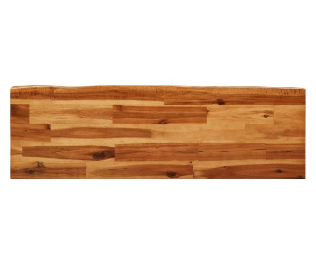 Пейка с естествен ръб 110 см от масивно акациево дърво