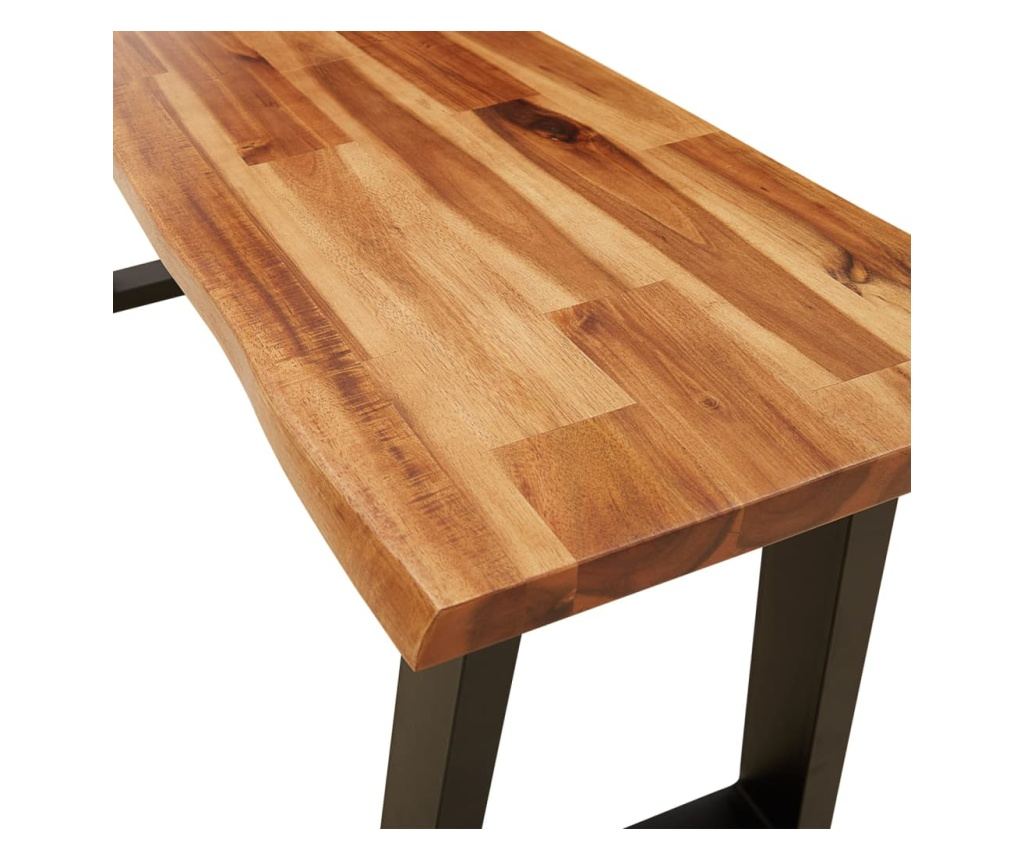 Bancă cu margini naturale 110 cm, lemn masiv de acacia - 7