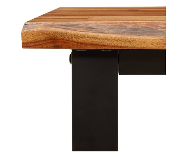 Пейка с естествен ръб 110 см от масивно акациево дърво