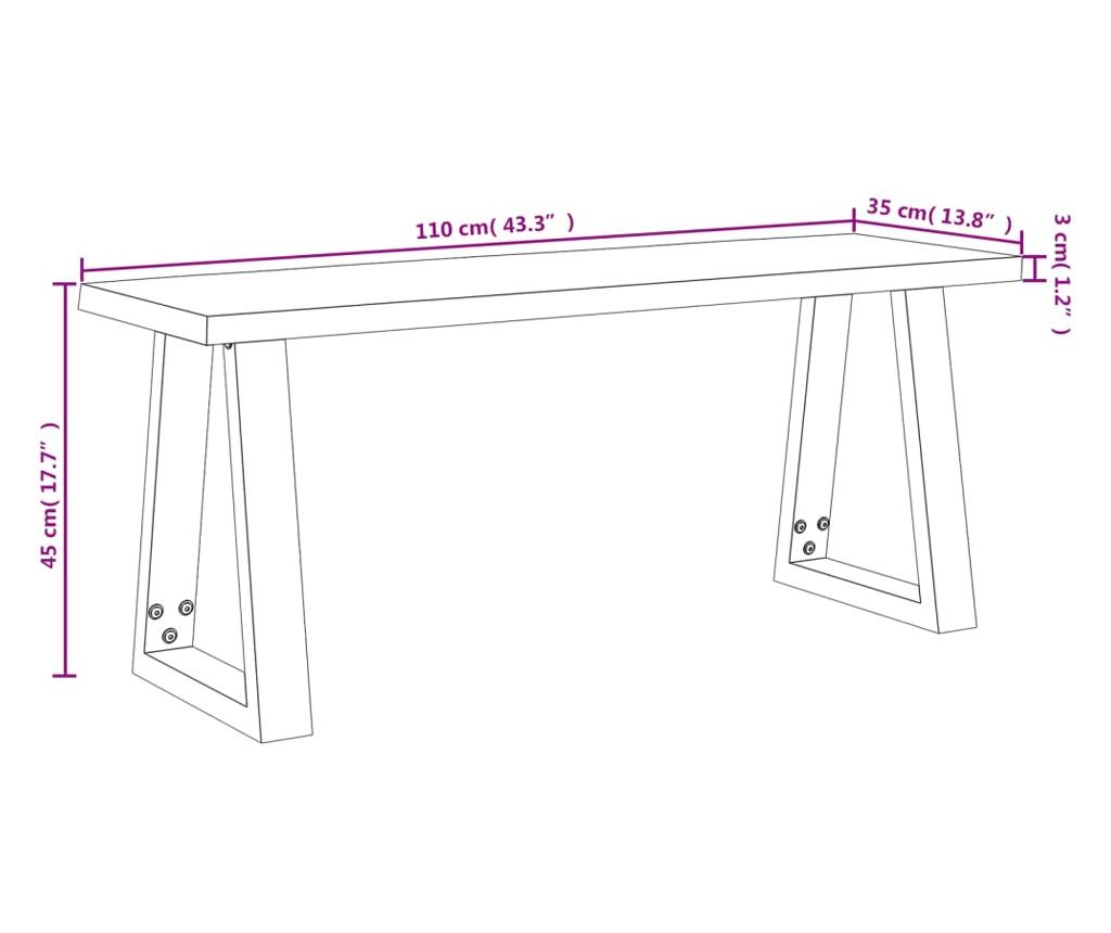 Комплект за хранене от 3 части, естествени ръбове, масивен акациев дървен материал - 12