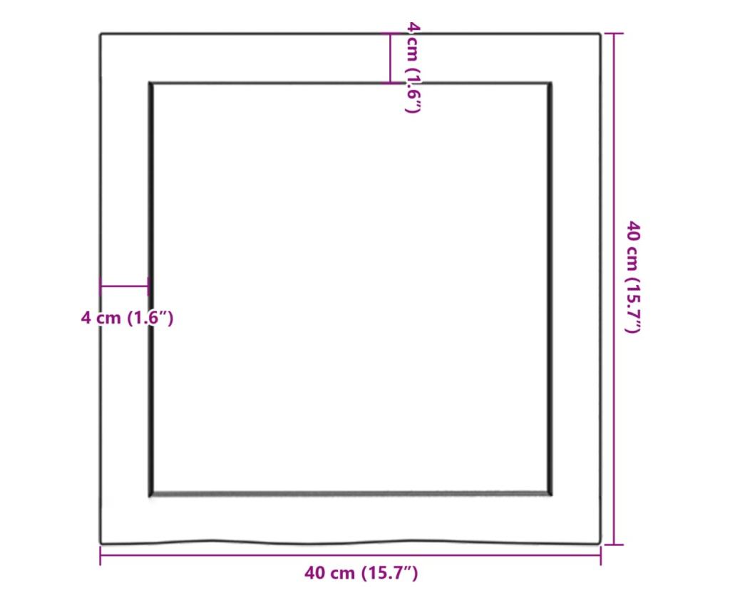 Плот за баня тъмнокафяв 40x40x(2-4) см обработено масивно дърво - 9
