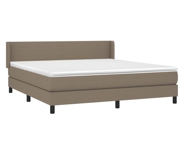 Боксспринг легло с матрак, таупе сиво, 160x200 см текстил