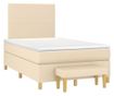 Боксспринг легло с матрак, крем, 120x200 см, текстил