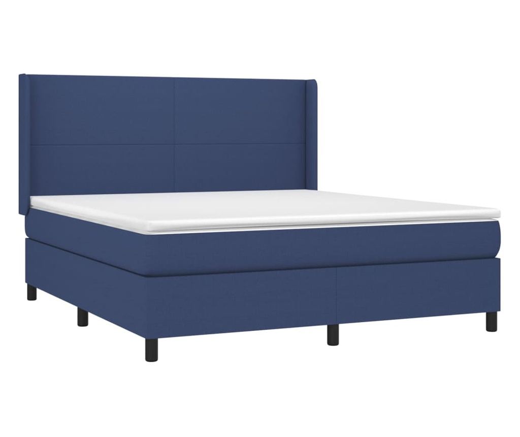 Боксспринг легло с матрак, синьо, 180x200 см, текстилен материал - 3