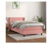 Боксспринг легло с матрак, розово, 100x200 см, кадифе thumbnail 1