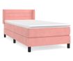 Боксспринг легло с матрак, розово, 100x200 см, кадифе thumbnail 2