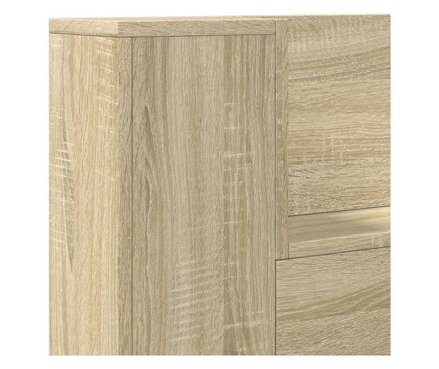 Табла с гардероб и LED, дъб сонома, 100x16.5x103.5 см