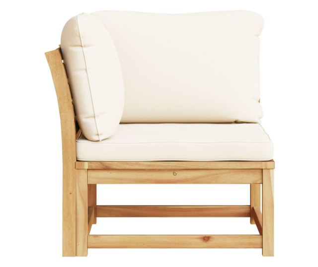 tömör akácfa kerti sarokkanapé párnákkal 73 x 73 x 65 cm