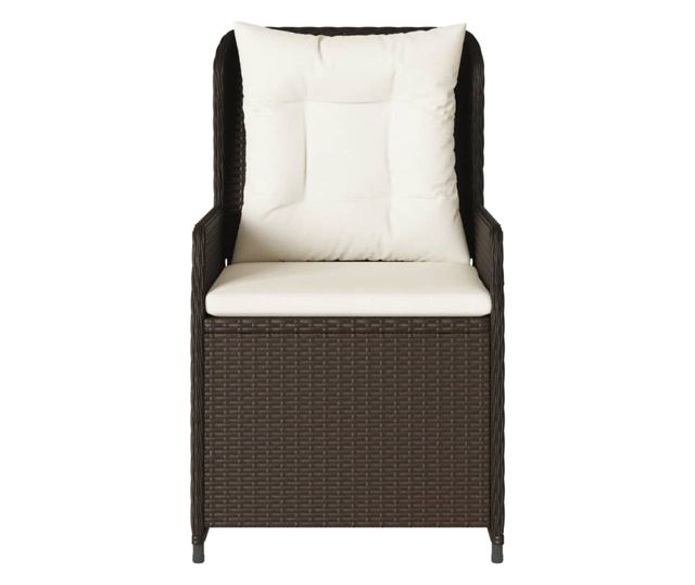 2 db barna polyrattan dönthető kerti szék