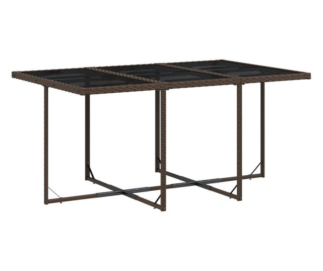 Градински комплект с възглавници 11 части кафяв полиратан