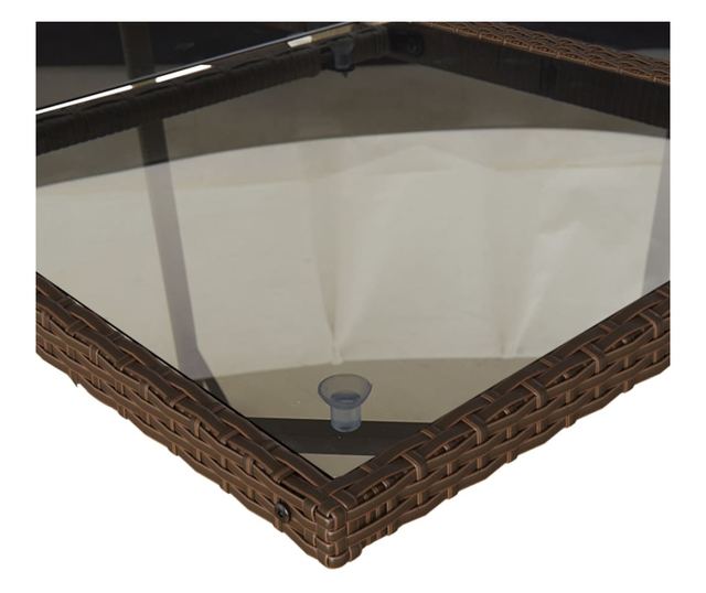 Градински комплект с възглавници 11 части кафяв полиратан