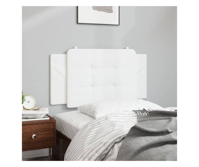 fehér műbőr fejtámla párna 100 cm