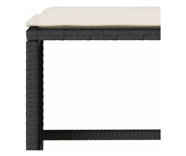 4 részes fekete polyrattan kerti ülőgarnitúra párnákkal