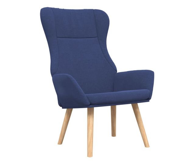 Sedežna garnitura za sprostitev s taburejem, modra, tekstil