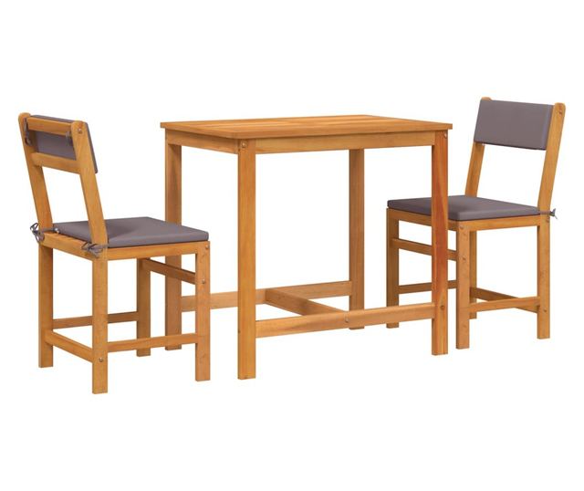 3 részes tömör akácfa erkélyszett párnákkal