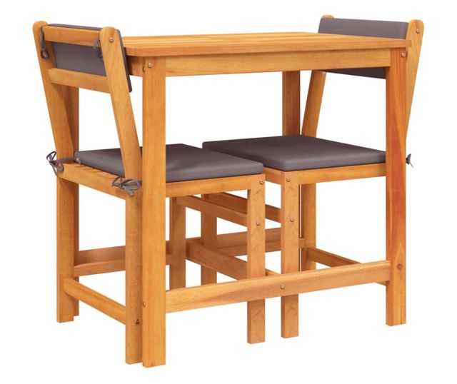 3 részes tömör akácfa erkélyszett párnákkal