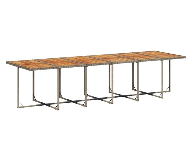 Градински комплект от 13 части с възглавници сив полиратан