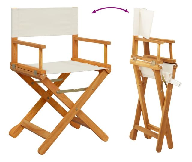 2 db krémfehér szövet összecsukható kerti szék