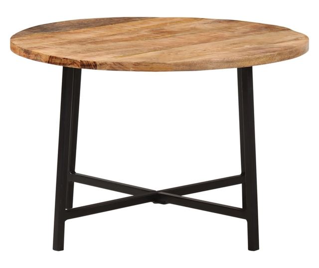 tömör mangófa és vas dohányzóasztal 54 x 54 x 35 cm