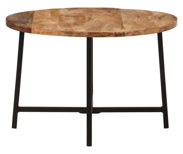 tömör mangófa és vas dohányzóasztal 54 x 54 x 35 cm